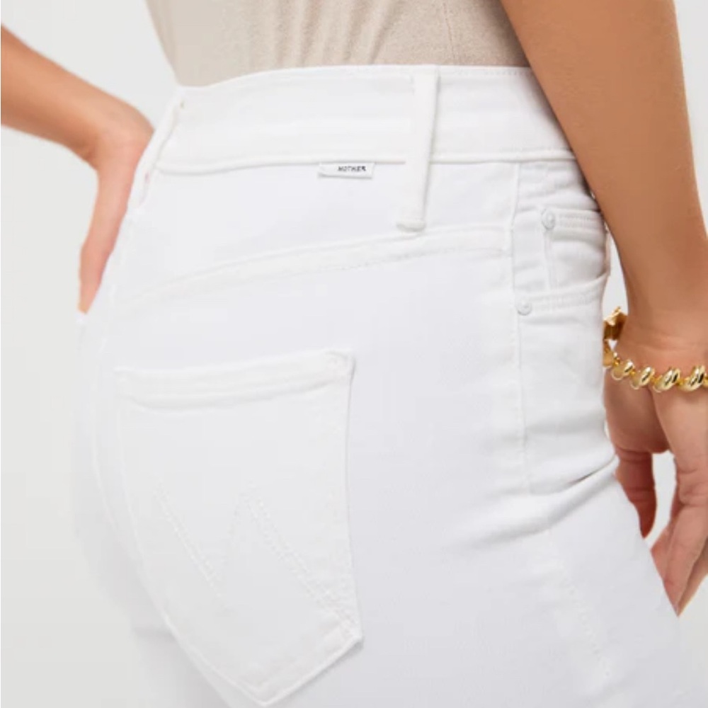 MOTHER the weekender fray fairest of them all white size 29